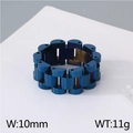 Anello stile cinturino orologio 10mm in acciaio inossidabile blu scuro per uomo e donna - US 8 / Blu