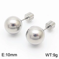 Minimalist 10mm stainless steel ball stud earrings with polished finish weighing 9g - 10mm / Steel