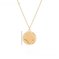 Collier trèfle à quatre feuilles doré en acier inoxydable et cristaux, diamètre 30mm - Or Trèfle à Quatre Feuilles (NMSN-B253-1)