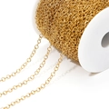 DIY jewelry components: roll of 18K gold plated 304 stainless steel O-link chain - 4mm Width 0.6 Wire Dia / Gold