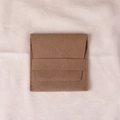 Brown microfiber velvet jewelry storage pouch with envelope snap closure and folding flap - Thickened Microfiber Tab Closure (Coffee) / 8x8cm