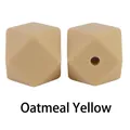 Perle ottagonali in silicone da 17mm color giallo avena per dentizione fai-da-te - 11# Giallo Farina d'Avena