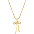 Élégant collier nœud plaqué or avec incrustation de zircon et chaîne à gros maillons - Doré