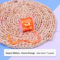 Orange sequin ribbon roll 6mm wide and 5 yards long for gift wrapping and DIY crafts - Orange Sequin Ribbon 6mm*5 Yards