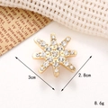Golden snowflake shoe charm with sparkling rhinestones for DIY clog accessories - C245 30*28 Gold Rhinestone Snowflake