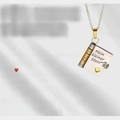 Titanium envelope necklace in silver and gold with Mein kleiner Stern engraving - 52 Two-tone German Daughter Style