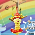 Simpatico portachiavi mascotte in peluche per l'anno cinese del serpente dello zodiaco 2025 - Serpente con Cappello Ufficiale / 10-12cm