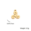 Polished golden stainless steel triskele pendant with size 9.8x8.7mm and 0.3g weight - Triskele / Gold