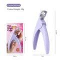 Coupe-ongles violet en forme de U avec lame en acier inoxydable et dimensions DIY - Emballage sur carte / Violet