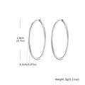 Polished silver stainless steel hoop earrings for women, 1.8cm diameter, 2mm thickness - 2*18mm / Silver