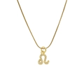 Elegant 18k gold Leo zodiac pendant necklace featuring micro-pave cubic zirconia - Leo