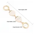 Golden handbag chain strap extender with white enamel strawberry charms 14cm length - Gold Spring Buckle - White Strawberry