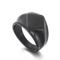 Anello geometrico nero moderno e minimalista in acciaio inossidabile opaco - US 7 / Nero