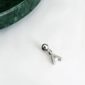 DIY silver steel alphabet letter A pendant charm with adjustable metal chain necklace - Letter Pendant (A) / Silver