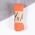 Solid orange pleated linen cotton scarf with elegant kraft paper gift packaging band - Orange / One Size