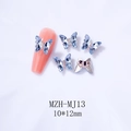 3D crystal butterfly nail art charms in pale blue with 10x12mm faceted aurora diamond design - MJ13 Lake Blue
