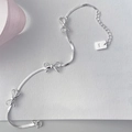 Dettaglio del bracciale a catena serpente in argento sterling S925 con fiocco lucido - Argento