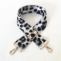 Adjustable leopard print replacement shoulder strap with gold metal buckles for handbags - Silver Grey