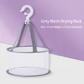 Grey polyester drying net for makeup sponges with white windproof hook 31cm x 21cm - Drying Mesh Bag [Diameter 21] Grey