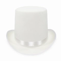 Classic white top hat with elegant silk ribbon for magicians and formal performances - Kids-54cm / 16cm Height - White