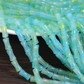 Blue and green gradient glass bamboo beads for DIY jewelry and bracelets - 6x12mm Marbled Blue Yellow (1Pc)