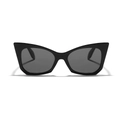 Occhiali da sole cat eye neri classici con lenti scure e montatura retrò minimal - Montatura Nera Lenti Grigie