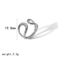 Detail showing 19.8mm height and 2.3g weight of the silver stainless steel ring - Artistic Curved Design(TR4284-S) / Silver
