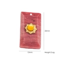 Pink gemstone tarot card pendant in stainless steel featuring golden star detail - Rhodonite