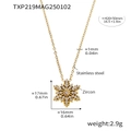 Detaillierte Maße der goldenen Schneeflocken-Halskette mit Zirkon und Edelstahlkette - Goldene Schneeflocken-Halskette (TXP219)