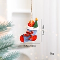 Blue Christmas stocking resin pendant with gift box and star tree hanging decoration - Christmas Stocking Bag