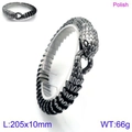 Pulsera de serpiente punk retro en acero inoxidable plata envejecida con escamas - 19cm / Escama de Serpiente de Acero Retro (KB146483-BDJX)