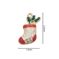 Christmas stocking pendant charm in red and white enamel for DIY jewelry making - 2382 Tricolor Christmas Sock