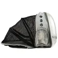 Expandable pet backpack with clear capsule design in light grey and breathable mesh - Gray with Black Extension