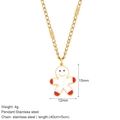Collier en acier inoxydable doré avec pendentif bonhomme de pain d'épices de Noël - Style Bonhomme de Pain d'Épices (G4)