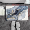 Blue marble diatom mud bath mat 31.5x19.69in size with gold accents and fluid texture - 40*60cm / Light Blue
