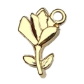 Elegant KC gold alloy tulip flower pendant charm for DIY necklaces and bracelets - Rose Style C / Gold