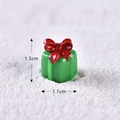 Miniature green Christmas gift box figurine with red bow for DIY micro landscapes - Style 15 Gift Box