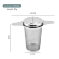 304 stainless steel tea infuser with silicone lid, model #ER02B-8, size 13.5x9cm - Extra High Double Handle Tea Strainer (YR2123-1)