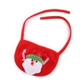 Bavoir de Noël rouge pour animaux avec Père Noël 3D et broderie Merry Christmas - Tb31124 Père Noël / S