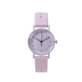 Minimalist lavender silicone quartz watch for women with Arabic numerals and heart detail - Purple