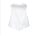 Primer plano de top corsé blanco con varillas de soporte y diseño de palabra de honor - S / Blanco