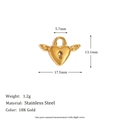 18K gold plated stainless steel heart wing key pendant charm with dimensions - Angel Heart Lock Pendant - Gold