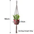 90cm brown handwoven macramé plant hanger with long tassels for garden wall decor - Grey Brown
