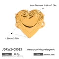 18k gold Herzmedaillon Ring aus Edelstahl wasserfest und hypoallergen für Damen - Goldener Stil (JDRW2409013)