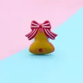 Cloche de Noël en résine avec nœud à rayures rouges pour décoration artisanale - Environ 2 cm / Style 17-Cloche avec nœud