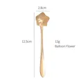 Cucchiaino da caffè a forma di fiore d'oro in acciaio inox 12,5 cm per dessert - Oro Rosa Campanula