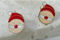 Boucles d'oreilles Père Noël en émail coloré avec placage en or 14 carats élégant - Père Noël Dessin Animé