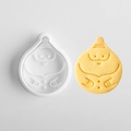 Santa Claus cartoon cookie mold made of white plastic for Christmas baking snacks - E0830-Santa Claus B