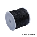 Black 1.2mm elastic beading cord 50m roll for DIY jewelry making supplies - 1.2mm Black approx 50m/Roll