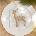 Addobbo natalizio a forma di renna dorata con glitter, decorazione festiva da 9,5 cm - Renna in Piedi